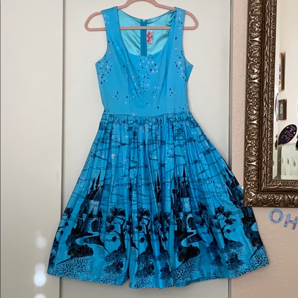 Pinup Girl Clothing Blue Castle Dress